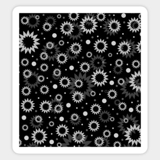 black and white floral pattern design Sticker